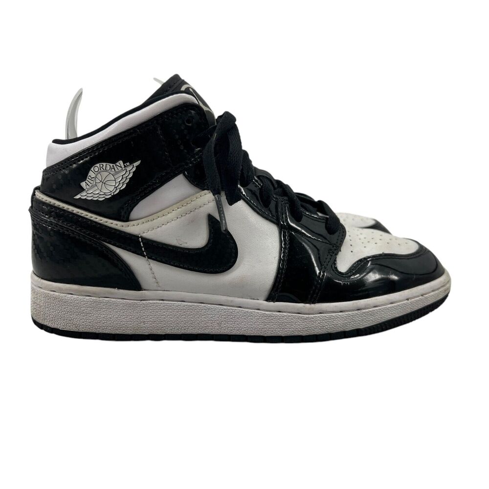 Nike Youth 5.5 Air Jordan 1 Mid Black White All Star Carbon Fiber DD2192-001